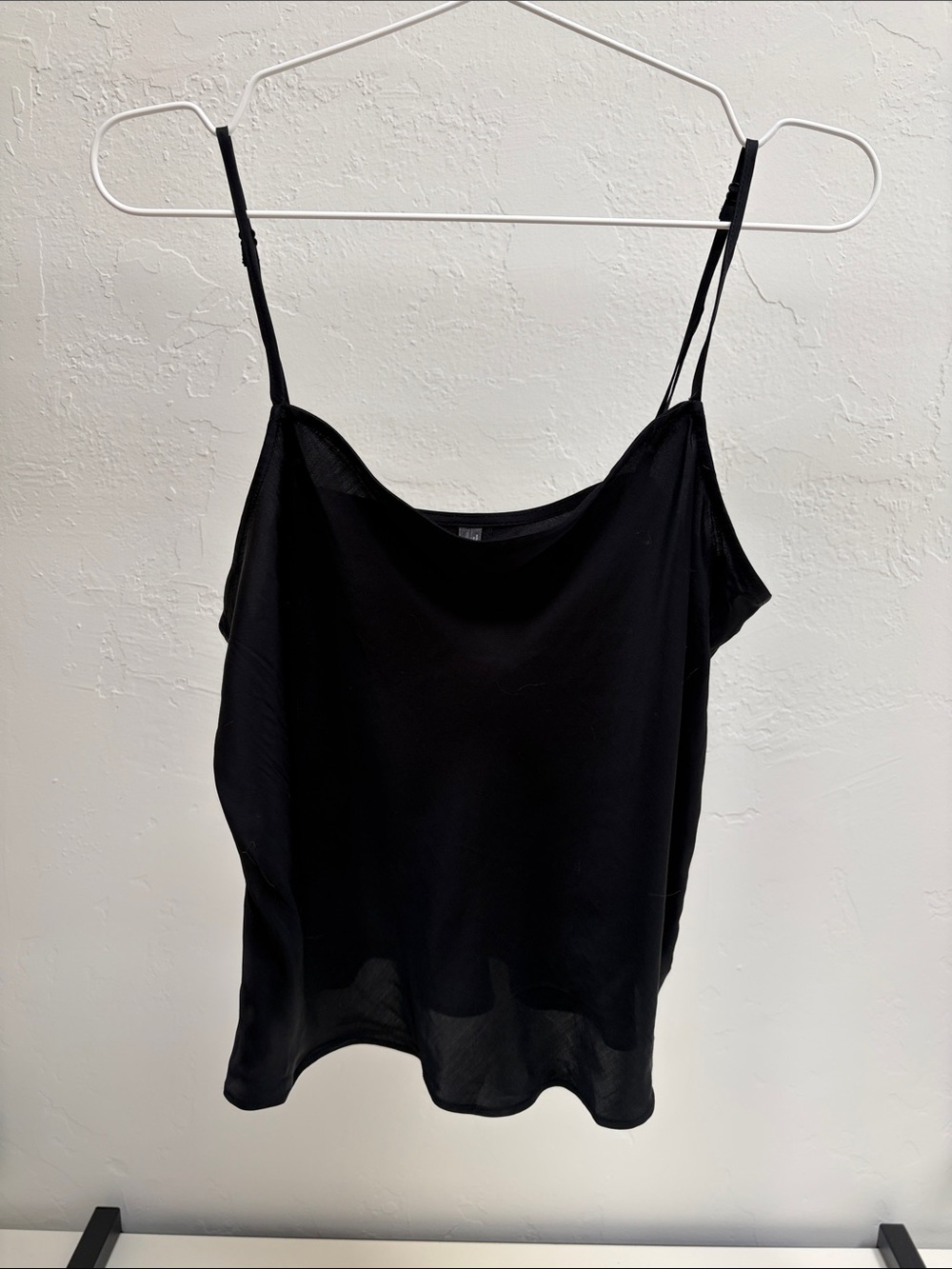 Anthropologie Black Silk-Feel Spaghetti Strap Cami